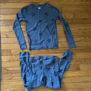 💤 OLD NAVY kids pajama set size large youth 10 blue stars long sleeved pants